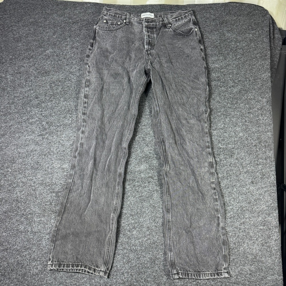Princess Polly Jeans Womens 6 Gray Cotton Medium Wash Straight Leg 5 Pockets